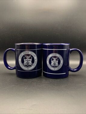 Pre Owned United States Coast Guard Academy Coffee Tea Mug Lot of 2